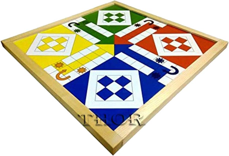 Best Handmade 2 in 1 Wooden Magnetic Ludo & Snake Ladders Board Game Set Rustic Vintage Home Decor Gifts | Used by Adults Age 30 Years