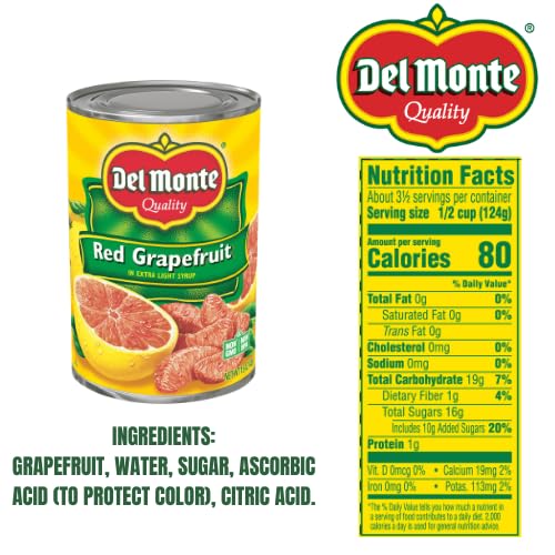 Del Monte Red Grapefruit Sections in Light Syrup, 15 oz. Can (pack of 12)