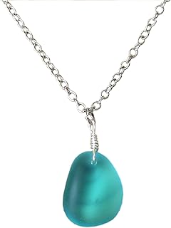 Sea Glass Necklace, Blue Sea Glass pendant, Sea Glass Earrings Cultured Sea Glass Jewelry, Turquoise, Seaglass, Beach Glass