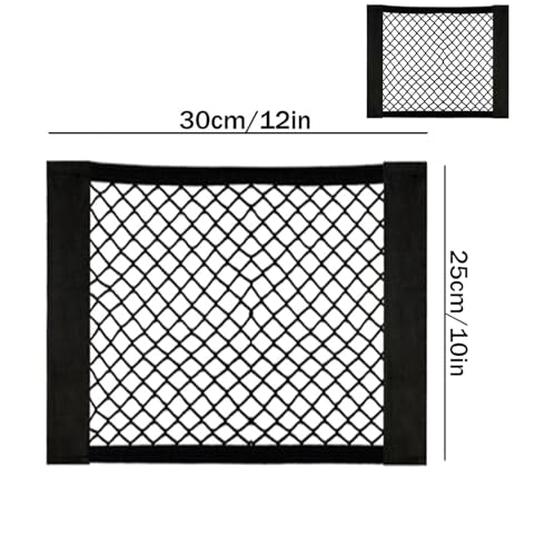 Kofferraum Netztasche Auto Gepäcknetz, Universal Kofferraumnetz Schutznetz Elastisch Kofferraum Aufbewahrung Netz Mit Klettverschluss für Auto/SUV Kofferraum Gepäcknetz aus Nylon (30x25cm（2 Stück）)