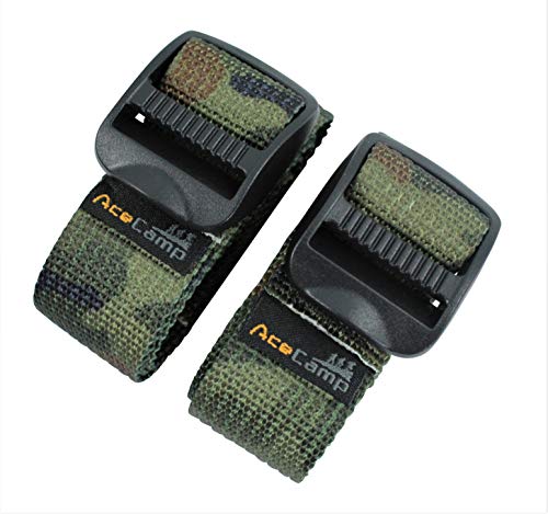 AceCamp 2X Koffergurt Kofferband Packriemen Breit extra stark Allzweckgurt, Doppelpack Camo Green - 2.5 x 120cm, 90479 – Ansicht 3