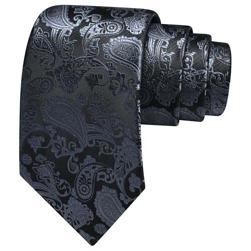 Image of GUSLESON 3.15 inch(8cm) Fashion Paisley Ties Mens Woven Jacquard Necktie for Wedding