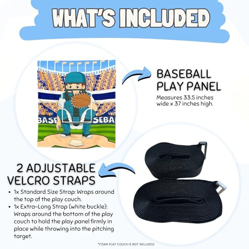 Image of Couch Swag Play Panel for Childrens Foam Sofa Kids Couch (Baseball)