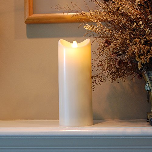 Lumabase Battery Operated 9" Pillar Candle With Moving Flame #TOP4