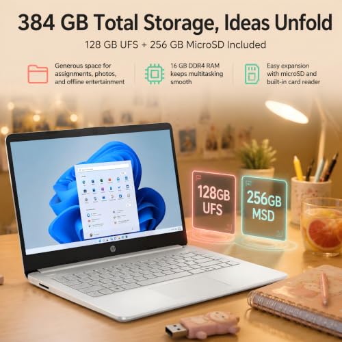 Image of HP 14 Laptop for Students and Home Use, Intel Processor N150, 16GB RAM