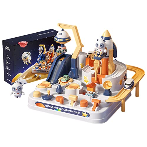 Image of Kidology Car Race Tracks Toy for Boys Girls | Car Adventure Toy for 2+ Year Old Boys & Girls | Playset City Rescue Toddlers Toy | Pre Educational Learning Toy Puzzle Car (Adventure Toy - 2 Cars)