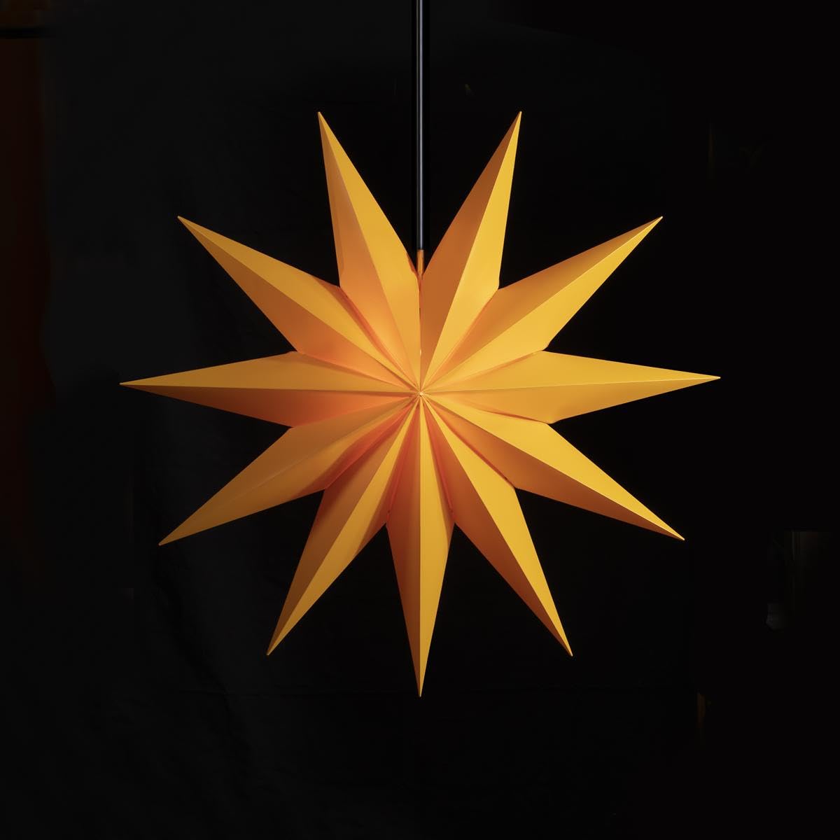 ZICOM LED Riesen Dekostern Weihnachtsstern Stern mit 11 Zacken wetterfest, gelb Ø 100cm, Innen und Außen für Weihnachten, Hochzeiten, Party, Dekoration, Geschenkidee, E14 Fassung 230V 50Hz