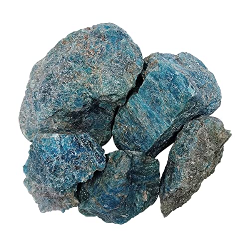 Image of Blue Apatite Raw Stone 1 Kg | 3-5 Pcs of Natural Decorative Crystal for Home Decor | Motivation, Focus & Communication Gemstone | Living Room & Office Showpiece Stone