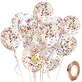 Palloncini colorati per coriandoli – Confezione da 12 pezzi in lattice da con 1 pezzo di ricambio per palloncini e 1 nastro, decorazioni per feste di compleanno, matrimoni, anniversari celebrazioni