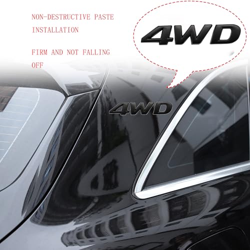 Image of 4WD Emblem 3D Metal Decal Car Side Rear Front Trunk Door Fender Bumper Badge Decal Sticker for Off Road SUV Auto Truck (1 PC)