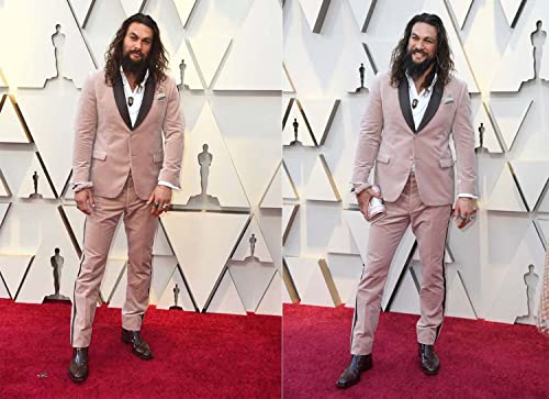 Men's Velvet Two-Piece Suit Black Shawl Lapel Two Buttons Tuxedos Jacket & Pants Groom Prom Party Wedding3