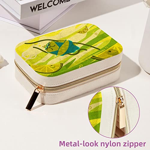 Caja de almacenamiento de joyas compacta con cremallera para aretes 7
