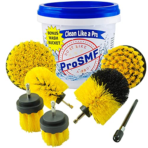 ProSMF Drill Brush Attachment - Drill Scrub Brush for Household Cleaning - All Purpose Cleaning - Shower - Grout Brush - Bathroom - Bathtub - Tile - Bathroom Accessories - Cleaning Supplies - Medium
