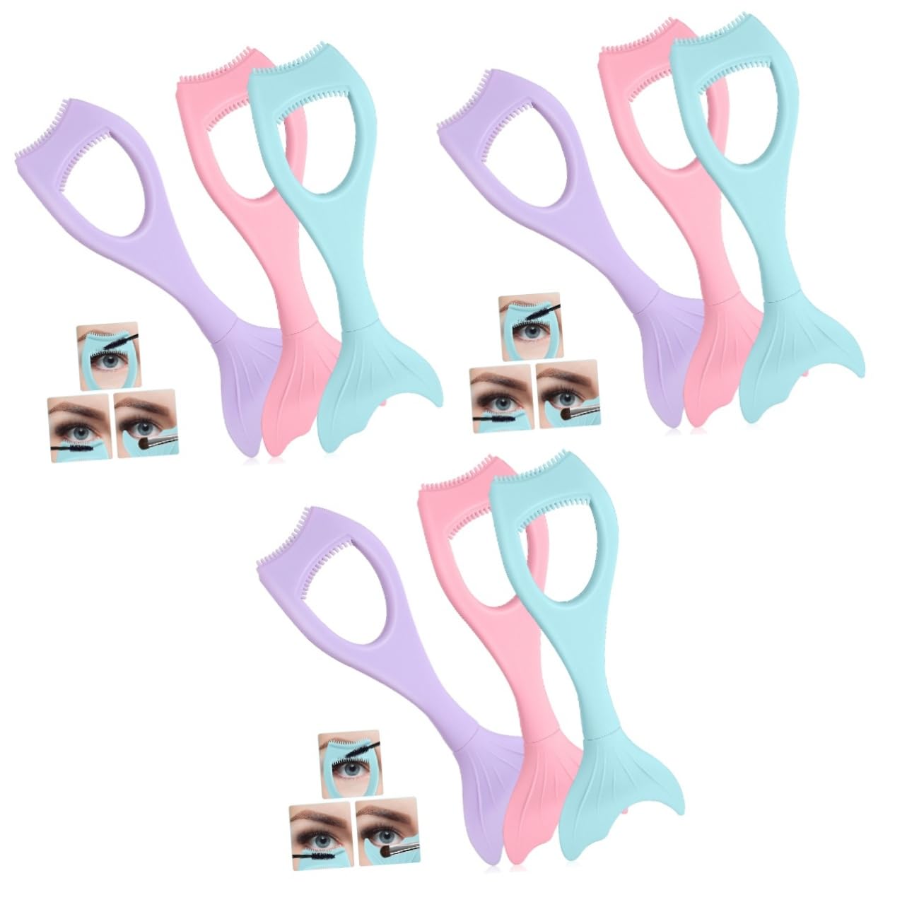 MAGICLULU Ensemble D'outils Multifonctions 3 Pièces Peigne À Cils Bouclier De Mascara Kit D'applicateur De De Mascara 3 Pièces X 3 Pièces