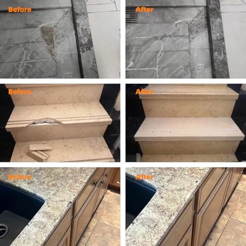 Image of Granite and Quartz Countertop Chip Filler Repair Kit Tile & Fiberglass Porcelain Repair Kit,Marble Tub Repair Kit 3.7 OZ Cracks Ceramic Corian Bathtub Sink Toilet Dents Holes Scratchs