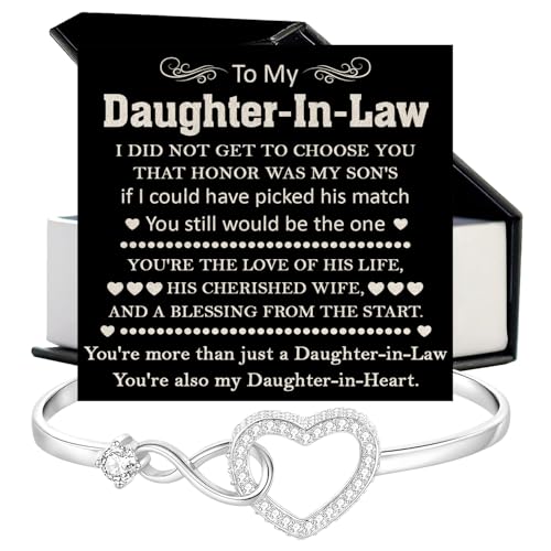 To My Beautiful Daughter In Law Bracelet From Mother-In-Law, Daughter In Law Birthday Gifts, Infinity Star Heart Bracelet For Her With Heartfelt Message Card & Elegant Box, Bonus Daughters Bracelets3