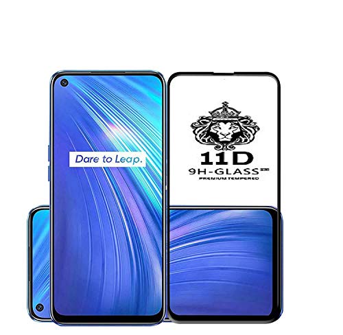 Image of Tempered Glass Screen Protector Compatible For Realme 6 (2020) Full Screen Coverage (Except Edge to Edge) and Free Complete Easy Installation kit.