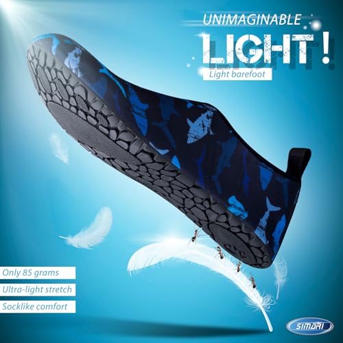 Image of SIMARI Water Shoes for Women Men Swim Aqua Socks Beach Pool Essentials Barefoot Surf River Boat Kayak Sea Yoga Sand Exercise Sport Accessories Breathable Quick-Dry Adult Youth Kid Size SWS001