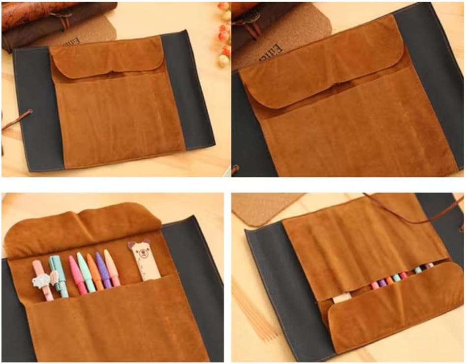 Retro Pencil Case – Large Capacity Stationery Box with Printed Buckle, Simple & Portable Design for Your Pencil Needs,Flat dark brown 2026 - view 4
