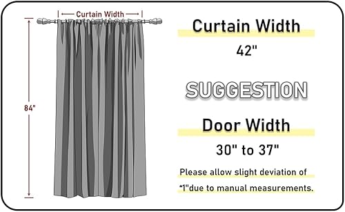Miniatura 4 de Manfei Cortina de puerta musical negra con notas musicales para puerta de armario, cortinas opacas para puerta de armario, cortinas opacas para