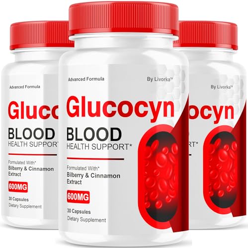 (3 Pack) Glucocyn - Glucocyn Capsules Glycogen Support Official Gluco Cyn Supplement Pills Health & Wellness All Natural Ingredients Glucosyn Plus Premium Advanced Formula 90 Capsules for 3 Months