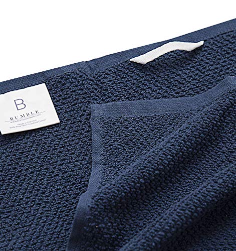 Kitchen Towels 16”X 26”- 6 Pack | Large Cotton Kitchen Hand Towels | Dish Towels | Popcorn Stripe Design | 400 Gsm Highly Absorbent Tea Towels Set With Hanging Loop | Dish Towels For Kitchen | Blue #TOP4