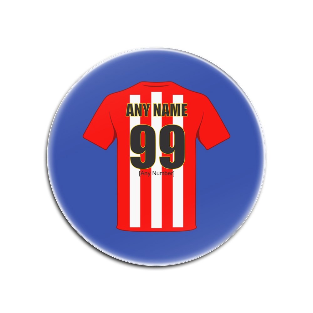 UNIGIFT Personalised Gift - Sheffield Round Gloss Hardboard Coaster (Football Club Design Theme, Colour Options) - Any Name/Message on Your Unique Mat Pad - The Blades Red and White Wizards Army