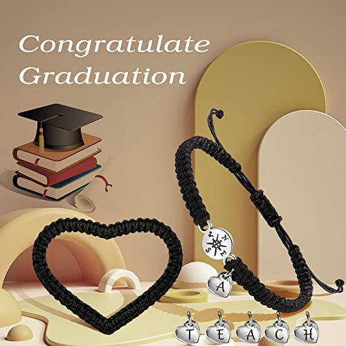 Graduation Gifts for Her 2025, 2025 Graduation Gifts High School College Graduation Gifts for Teen Girls 5th 8th Grade Masters Degree Grads Initial Bracelets for Women Letter A-Z Charm Bracelet Daughter Niece Granddaughter Girlfriend Jewelry