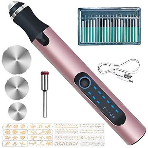 AMOMYDOG Gravurstift, Elektrische Gravurstift, tragbar, Werkzeuge für die kabellose Gravur, USB, wiederaufladbar, zum Basteln, Schmuck aus Metall, Glas, Holz Cover