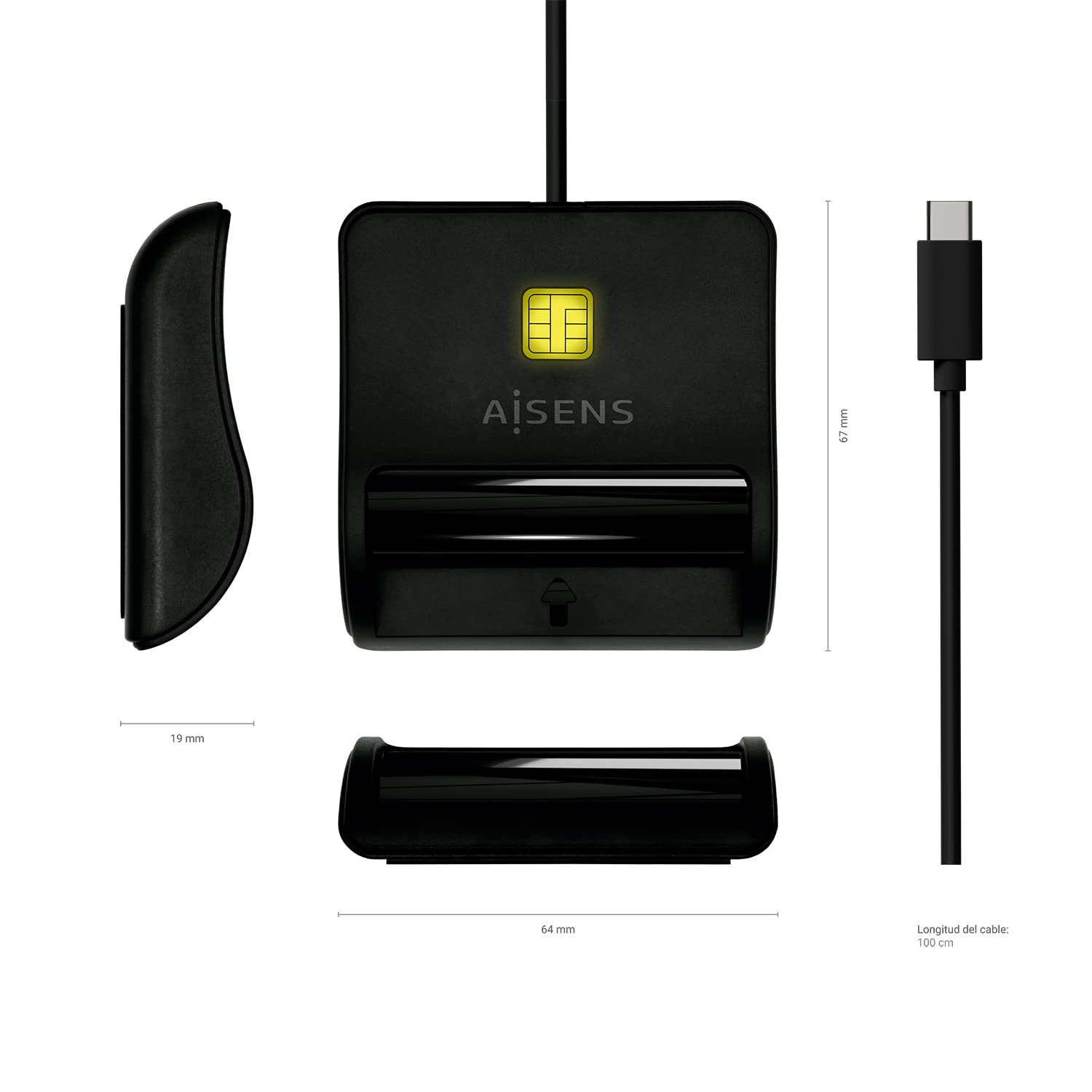AISENS presenta lector de DNI USB-C con lector de tarjetas