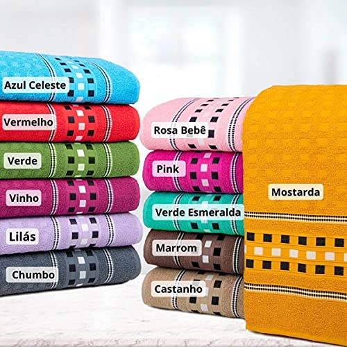 Kit 4 Toalhas Banhão Super Gigante 75cm X 1.80m Jacquard (Variadas)