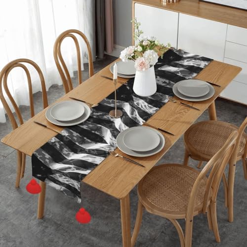 Chemin de table drapeau américain camouflage en lin taille unique - 2