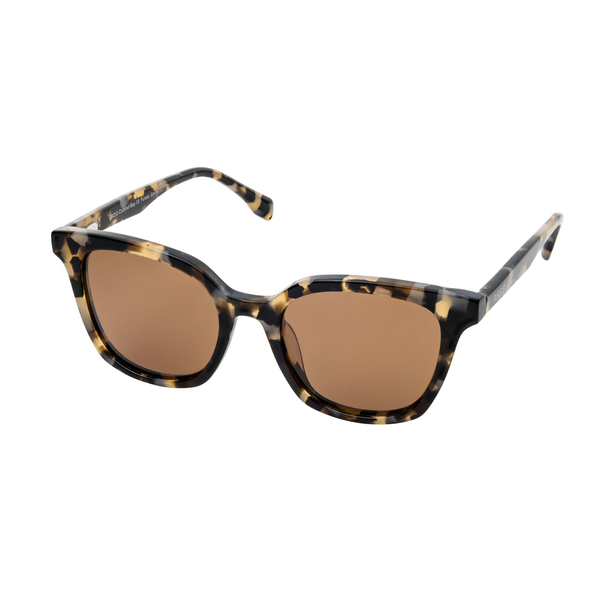 Purelei Sonnenbrille, Modische Sonnenbrille in Schwarz/Gold, UV400 Schutz, Oval/Eckige Form, Acetat/Metall Gestell, Inklusive Etui, Geschenk für Frauen