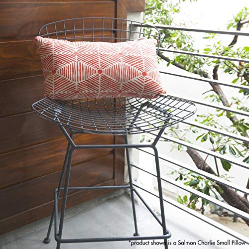 Majestic Home Goods Peach Trellis Indoor / Outdoor Small Throw Pillow 20" L x 5" W x 12" H - Thumbnail 4