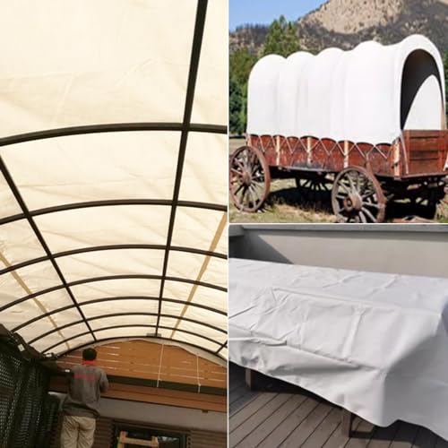 Lona blanca de PVC resistente de 2 x 3 m impermeable para la protección de patios y exteriores 8