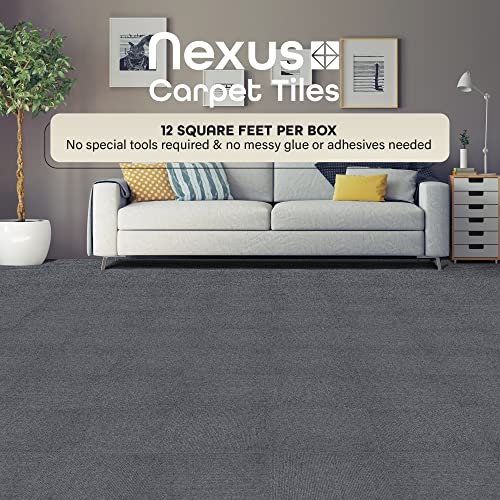 Nexus Self Adhesive 12-Inch Carpet Floor Tiles, 12 Tiles - 12" x 12", Smoke Grey - Peel & Stick, DIY Flooring for Kitchen, Dining Room, Bedrooms & Bathrooms by Achim Home Decor by ACHIM - Image 2