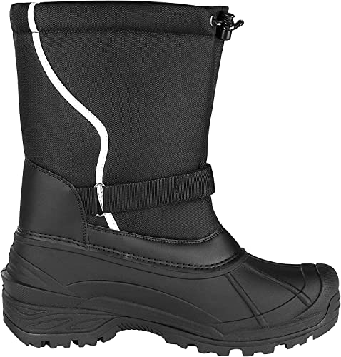 FREE SOLDIER Mens Snow Boots Insulated Waterproof Winter Shoes Nonslip Outdoor Footwear with Removable Lining(Thick Dark Black 11)2