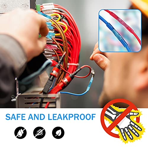 Image of Kuject 90PCS Heat Shrink Wire Connectors, Multipurpose Waterproof Electrical Wire Terminals kit, Insulated Crimp Connectors Ring Fork Spade Butt Splices for Automotive Marine Boat Truck