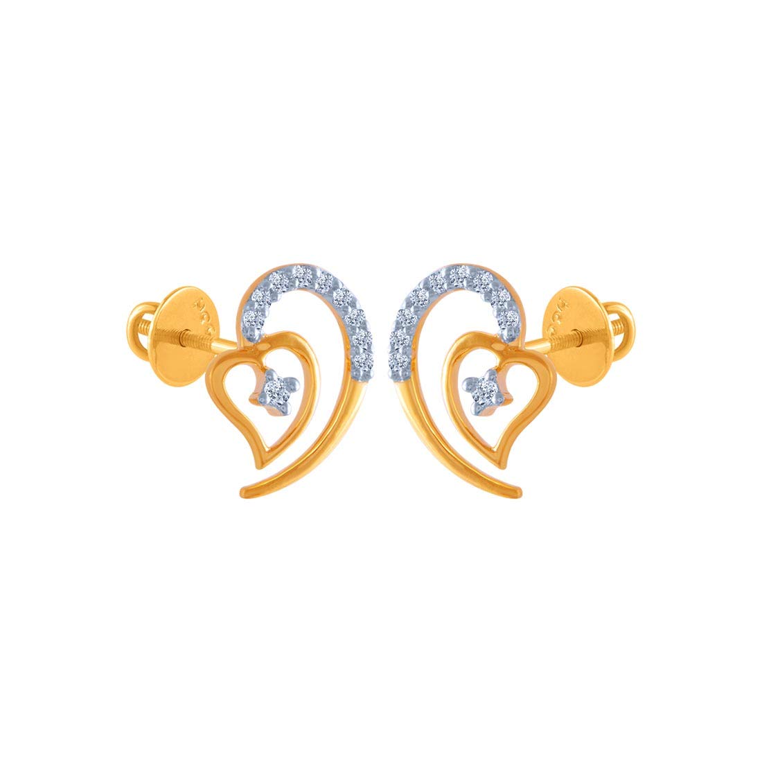 Gold and Diamond Stud Earrings for Women-image-19