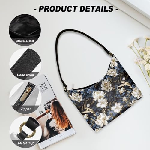 Image of Handbag for Women Leather Underam Shoulder Bag with Zipper Fashion Work Purse Waterproof Travel Wallet