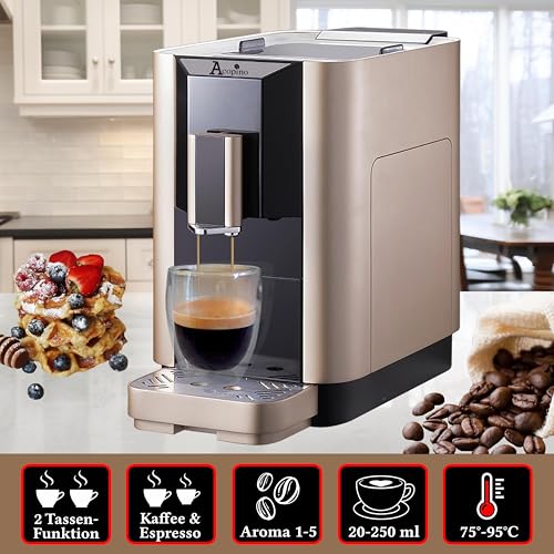 Acopino Venezia CH Kaffeevollautomat Espressomaschine simply coffee, mit Direktwahltaste für Espresso und Kaffee, höhenverstellbarer Kaffeeauslauf, Touchdisplay – Bild 3