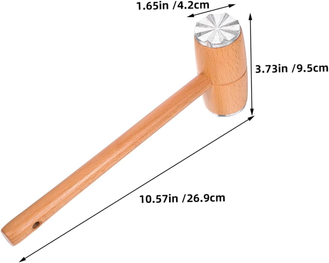 SOLUSTRE 2pcs Dual-sided Beech Wood Meat Tenderizer Mallet Tool for Steak and Chicken Heavy-duty Kitchen Pounder Hammer for Tenderizing and Flattening Meat Home Cooking Softener