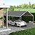 Outsunny 10' x 20' Carport Replacement Top Canopy Cover, UV Resistant and Water Resistant Car Port Portable Garage Tent Cover with Ball Bungee Cords, Dark Gray, Only Cover
