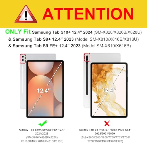 Coque Samsung Galaxy Tab S9 Plus anti-rayure | Protéger écran tablette 12.4 pouces avec veille auto - 2