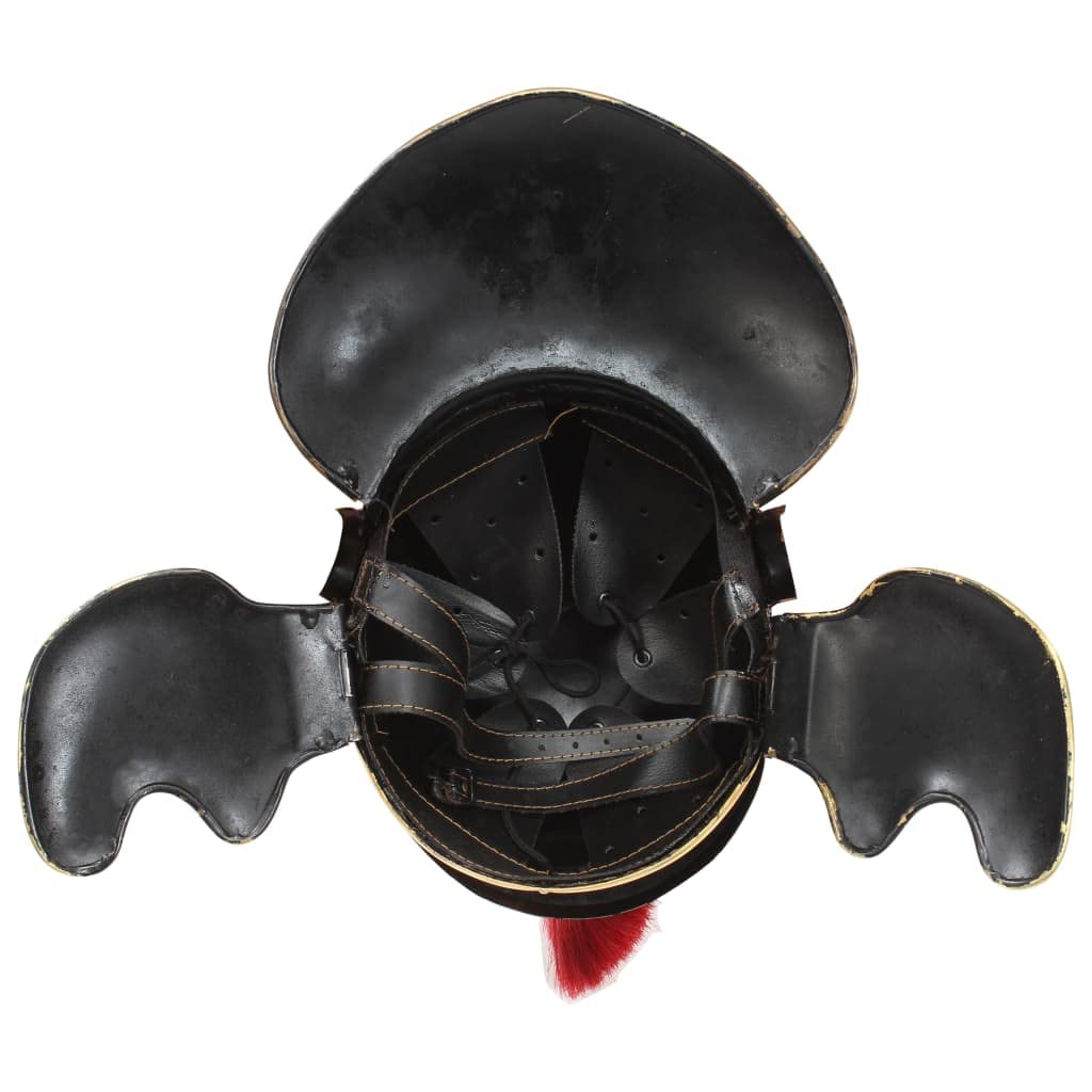 Casco de soldado romano antiguo, réplica de acero de calibre 18, latón plateado, 23 x 19 x 45 cm, para LARP Cosplay Recreación Teatro Decoración Colección