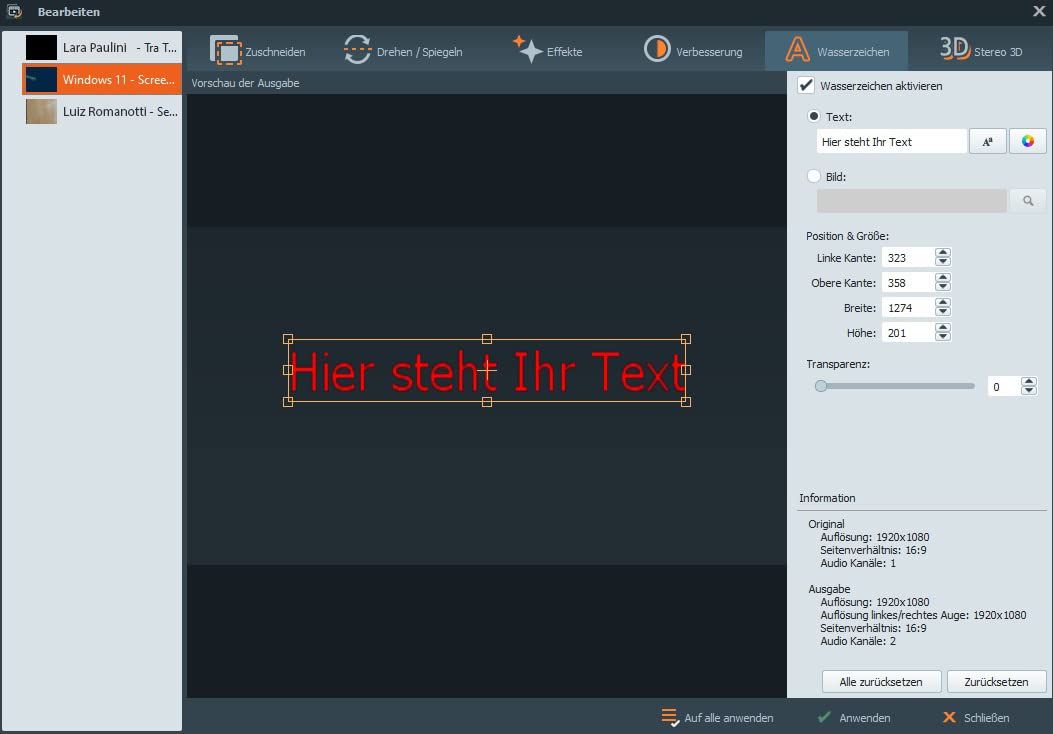 Video Converter Software - Einfaches konvertieren von Video und Audio Dateien in jedes Format wie HD, 4K - Bearbeiten und verbessern Sie Ihre Videos