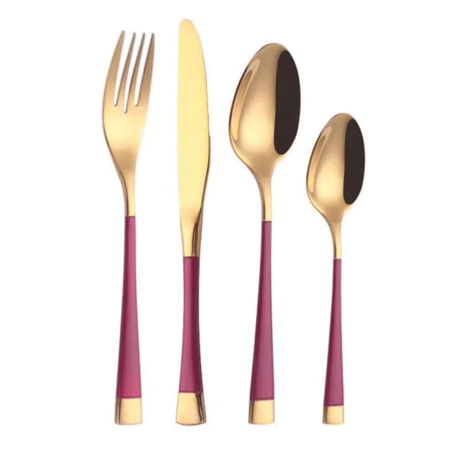 Ensemble de Couverts 4 pièces Couteau Fourchette cuillère en Acier Inoxydable Ensemble d'argenterie Miroir Poli Ensemble de Couverts hôtel Western dîner fourchettes