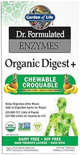 Garden of Life Dr. Formulated Enzymes Organic Digest + Chewables, 90 Count, Tropical