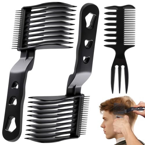 Blend Friend Fade Comb Set 3PC Self Hair Cutting Tools for Men & Boys Black