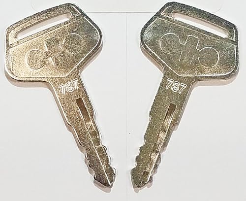 Pair of Komatsu Equipment Ignition Keys for Komatsu, Kalmar, Dressta, Sakai - Part Number 787 (2 Keys) 2019